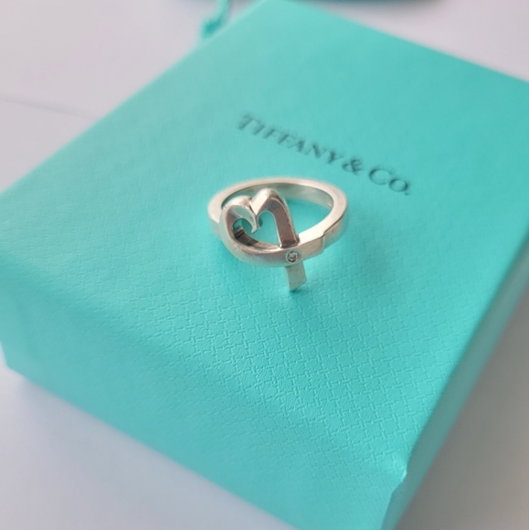 Tiffany & Co Sterling Silver Paloma Picasso Diamond Loving Heart Ring - Picture 4 of 9